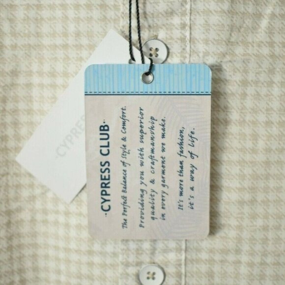 Cypress Club Mens 2XL Brown Check Cotton Short Sleeve Button Front Shirt - Picture 3 of 7